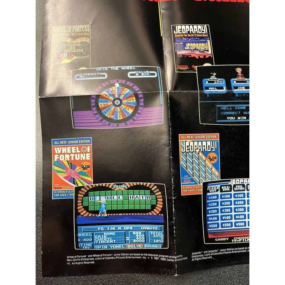 Game Tek Poster Nintendo NES Insert Only GAM-NES-US-2